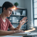 ध्येय निश्चिती: विद्यार्थी सोशल मीडियाच्या विचलनावर मात करून यशाकडे वाटचाल करत आहे. Goal setting: Student overcoming social media distractions, moving towards success.