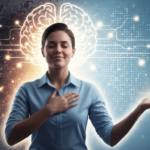 एक व्यक्ती सकारात्मक विचारांनी आशावादी दिसत आहे, कृतज्ञता आणि REBT द्वारे भावनांवर नियंत्रण मिळवत आहे.